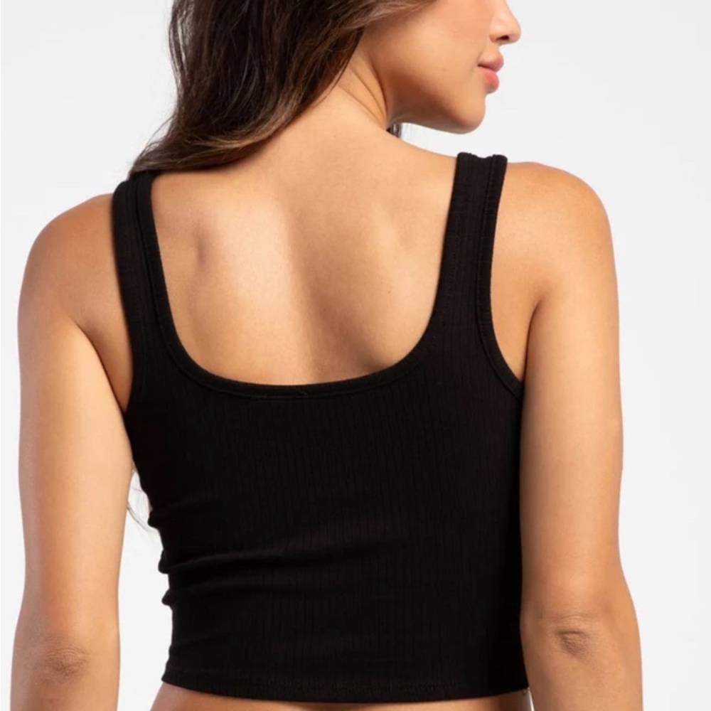 Black Ribbed Tank Top - Picture 5 of 5